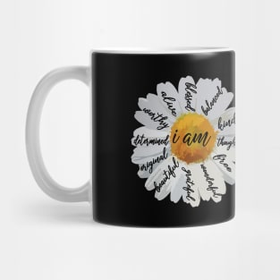 Motivational Positive Affirmation I AM Daisy Mug